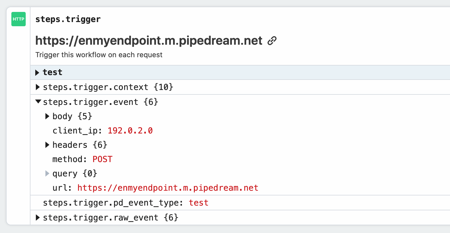 Event data in trigger step